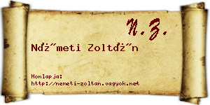 Németi Zoltán névjegykártya
